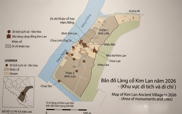 Bản đồ làng cổ Kim Lan.