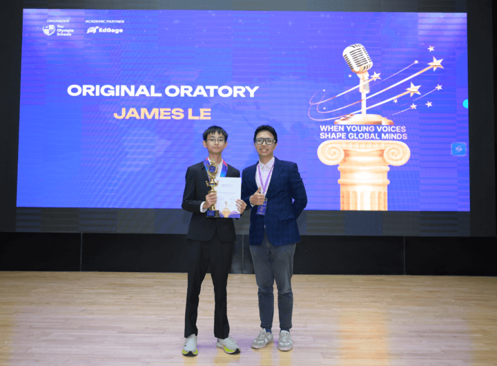 Học sinh giành giải hạng mục Hùng biện Original Oratory.