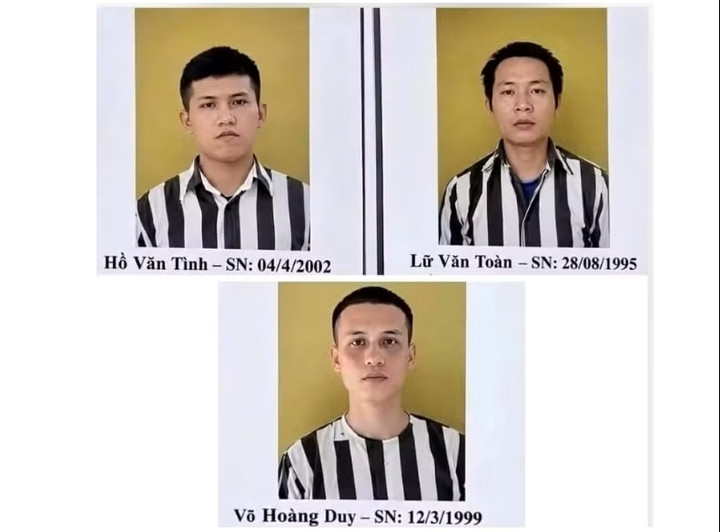 Các phạm nhân Hồ Văn Tình, Võ Hoàng Duy và Lữ Văn Toàn vẫn đang lẩn trốn.