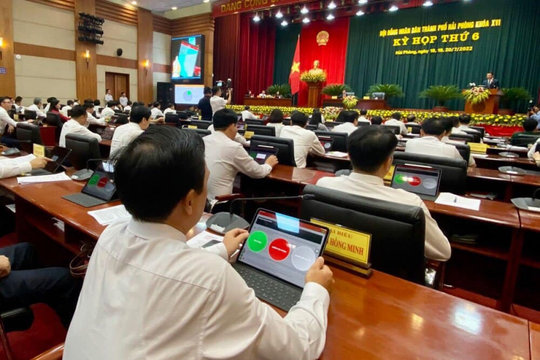 Lần đầu tiên HĐND thành phố Hải Phòng ứng dụng mô hình "kỳ họp số"