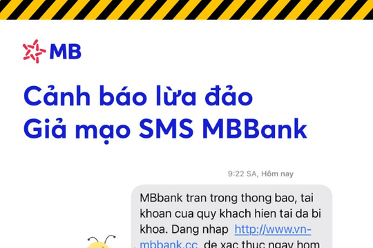 MB cảnh báo các hành vi mạo danh ngân hàng chiếm đoạt tiền