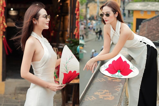 Nữ chính 'Chúng ta của 8 năm sau' diện áo dài cách điệu, khoe vai trần nuột nà