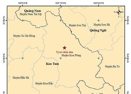 Kon Tum lại xuất hiện động đất 2.7 độ richter