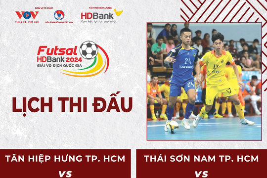 Lịch thi đấu và trực tiếp giải Futsal HD Bank VĐQG 2024 hôm nay ngày 12.6