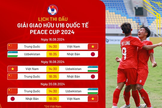 Lịch thi đấu giải tứ hùng Trung Quốc 2024: U16 Việt Nam gặp ''ông lớn''
