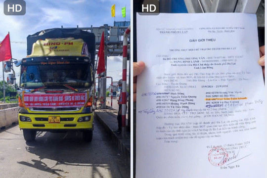 Không thu phí xe chở hàng cứu trợ bão lụt khi qua trạm