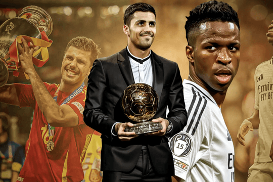 Rodri chống nạng lên nhận Quả bóng Vàng, vượt xa Vinicius Jr