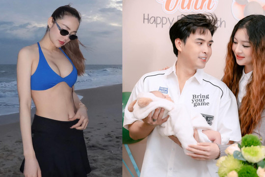 Minh Hằng gợi cảm, Hồ Quang Hiếu làm tiệc đầy tháng con trai