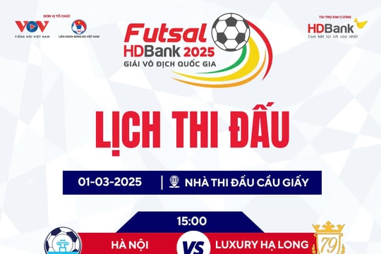 Lịch thi đấu vòng 3 Giải Futsal HDBank VĐQG 2025