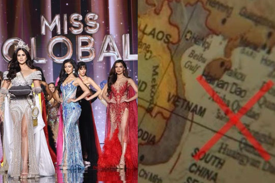 Hình ảnh ‘đường lưỡi bò’ xuất hiện tại Miss Global, khán giả Việt phẫn nộ