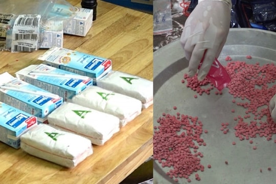 Ngụy trang gần 30.000 viên ma túy trong thùng sữa