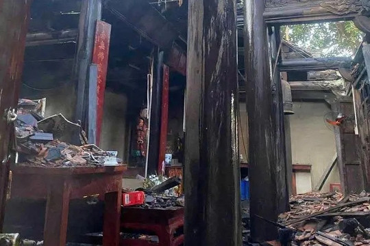 Khắc phục thiệt hại hỏa hoạn tại di tích quốc gia chùa Báo Quốc (Hưng Yên)