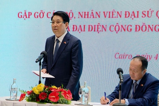 Chủ tịch nước Lương Cường gặp cộng đồng người Việt tại Ai Cập