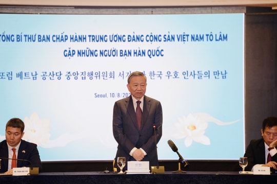 Tổng Bí thư Tô Lâm gặp mặt thân mật những người bạn Hàn Quốc