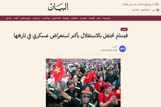 Báo chí Trung Đông đưa tin Lễ kỷ niệm, diễu binh, diễu hành 80 năm Quốc khánh Việt Nam