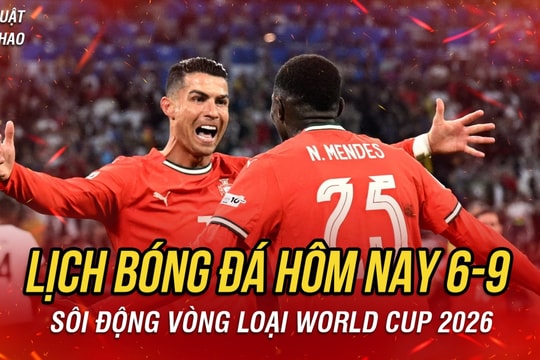 Lịch thi đấu và trực tiếp bóng đá vòng loại World Cup 2026 hôm nay 6/9
