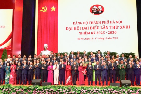 Bế mạc Đại hội đại biểu Đảng bộ TP Hà Nội khóa XVIII, nhiệm kỳ 2025-2030