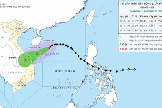 Bão số 12 cách quần đảo Hoàng Sa khoảng 125km, sẽ gây mưa lớn ở miền Trung