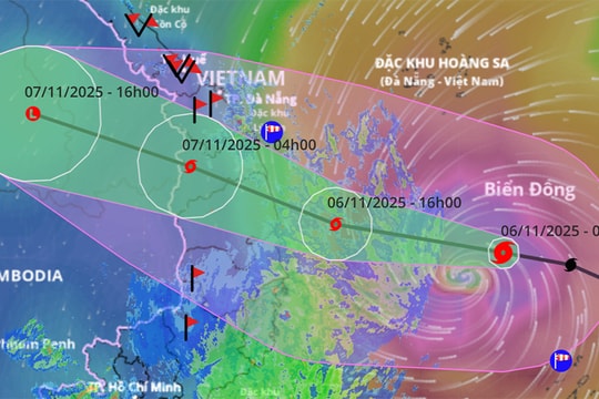 Bão số 13 Kalmaegi tăng tốc, giật cấp 17, từ hôm nay miền Trung mưa như trút