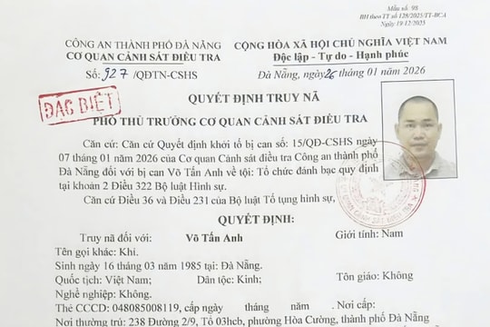 Truy nã đặc biệt kẻ cầm đầu đường dây cá độ bóng đá liên tỉnh