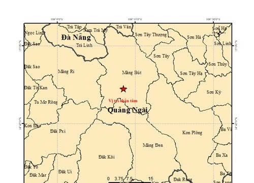 Liên tiếp xảy ra 6 trận động đất tại Quảng Ngãi