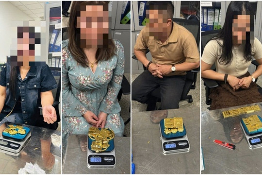 Giấu hơn 12kg nghi là vàng trong đồ lót, 4 hành khách bị bắt ở Nội Bài