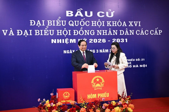 Thủ tướng bỏ phiếu bầu cử ĐBQH khóa XVI và HĐND các cấp nhiệm kỳ 2026–2031