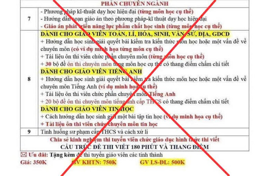 Rao bán tài liệu thi viên chức giáo dục 350.000đ/bộ: Đề nghị công an vào cuộc