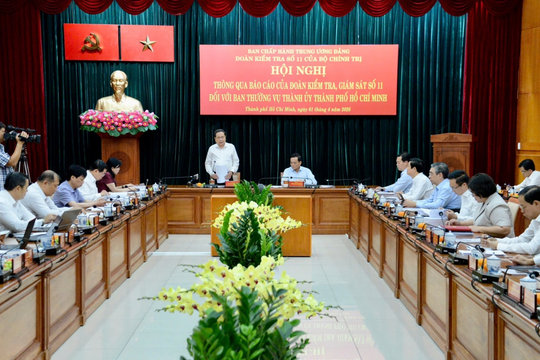 Thông qua báo cáo kiểm tra, giám sát đối với Ban Thường vụ Thành ủy TP Hồ Chí Minh
