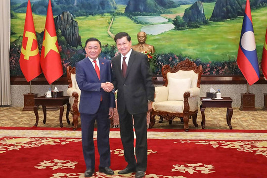 Thường trực Ban Bí thư Trần Cẩm Tú hội kiến Tổng Bí thư, Chủ tịch nước Lào Thongloun Sisoulith