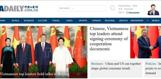 Truyền thông Trung Quốc đưa tin đậm nét về chuyến thăm của Tổng Bí thư, Chủ tịch nước Tô Lâm