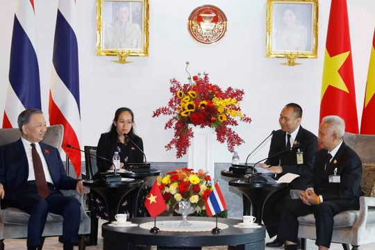 Tổng Bí thư, Chủ tịch nước Tô Lâm hội kiến Chủ tịch Quốc hội Thái Lan Sophon Saram