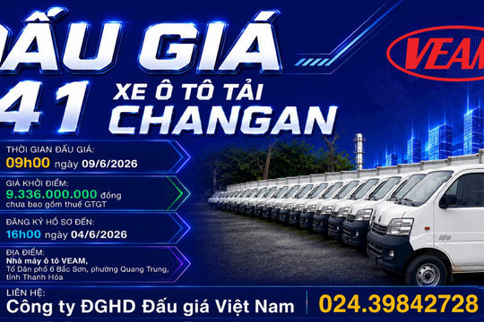 Đấu giá 141 xe tải tồn kho của VEAM: Giải pháp tránh lãng phí tài sản, nâng cao hiệu quả sử dụng vốn nhà nước
