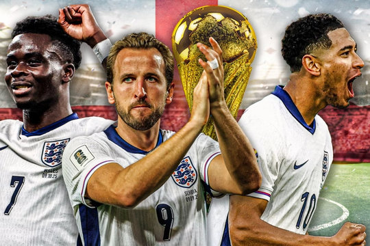 Danh sách số áo của tuyển Anh ở World Cup 2026