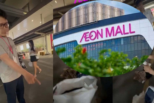 Công an làm việc với nhóm thanh niên "khám xét" khách hàng ở Aeon Mall Long Biên