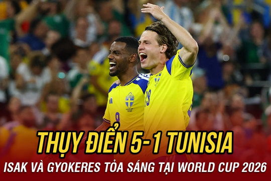 Kết quả bảng F World Cup 2026: Thụy Điển thắng "hủy diệt" 5-1 trước Tunisia