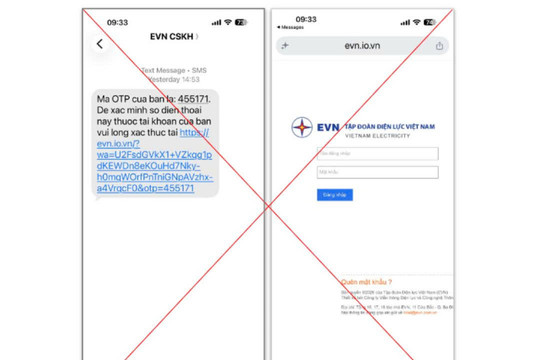 Nhiều người mất tiền, EVN cảnh báo thủ đoạn lừa đảo bằng tin nhắn OTP