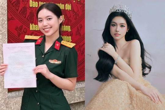 Á hậu Việt vừa được thăng quân hàm Thượng úy ở tuổi 23