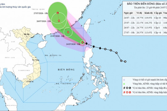 Bão Noul trở thành cơn bão số 2 trên Biển Đông
