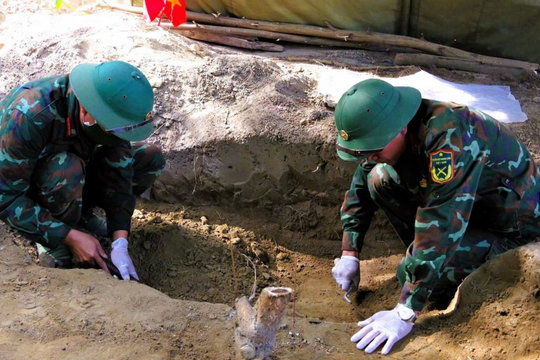 Đã tìm thấy 10 hài cốt liệt sĩ tại khu vực Câu Nhi, Quảng Trị