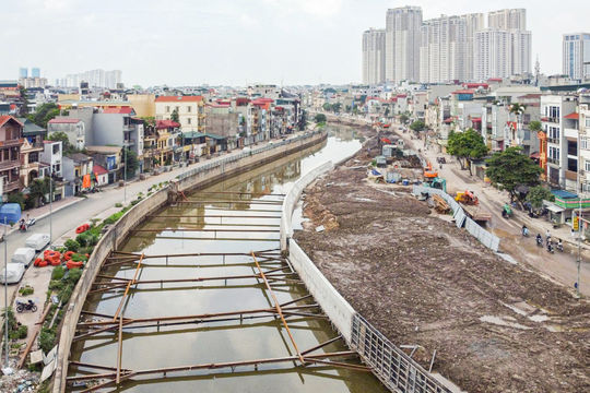 Kênh La Khê chống ngập phía Tây Hà Nội tăng tốc về đích trước 30/9