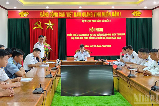 Bộ tư lệnh Vùng Cảnh sát biển 2 giao nhiệm vụ cho Đoàn vận động viên tham gia Hội thao Thể thao Cảnh sát biển năm 2026
