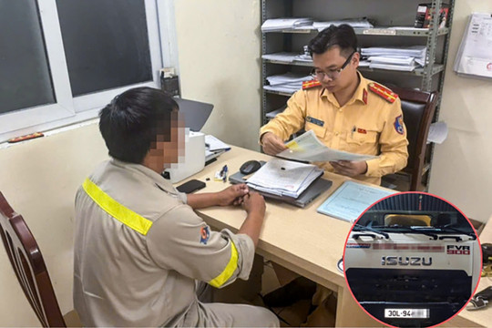 Lợi dụng trời mưa, xe bồn xả nước thải xuống đường Vành đai 3 trên cao, Hà Nội