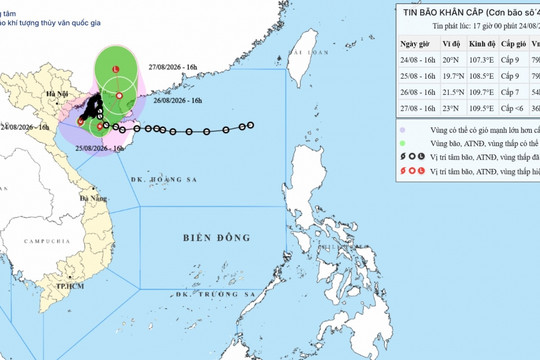 Bão số 4 cách Quảng Ninh-Hải Phòng hơn 100km, gây mưa những khu vực nào?