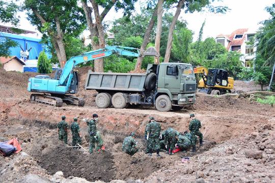 Phát hiện 11 hài cốt liệt sĩ tại Công viên Lê Thị Riêng