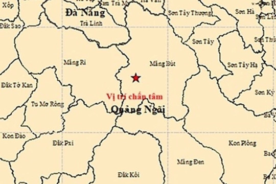 Liên tiếp xảy ra 6 trận động đất ở Quảng Ngãi