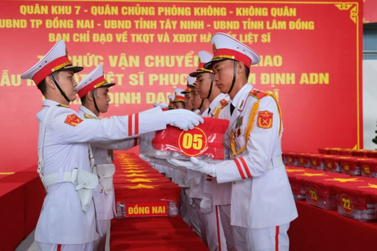 Đưa hơn 13.500 mẫu hài cốt liệt sĩ từ Đồng Nai, Tây Ninh, Lâm Đồng đi giám định ADN