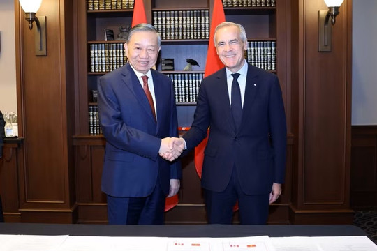 Tổng Bí thư, Chủ tịch nước Tô Lâm hội đàm với Thủ tướng Canada Mark Carney