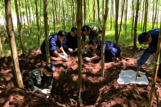 Quảng Trị tìm thấy 3 hài cốt liệt sĩ tại Bãi Dinh, xã Dân Hóa