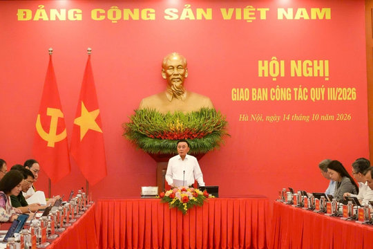 Thường trực Ban Bí thư Trần Cẩm Tú chủ trì Hội nghị giao ban quý III/2026